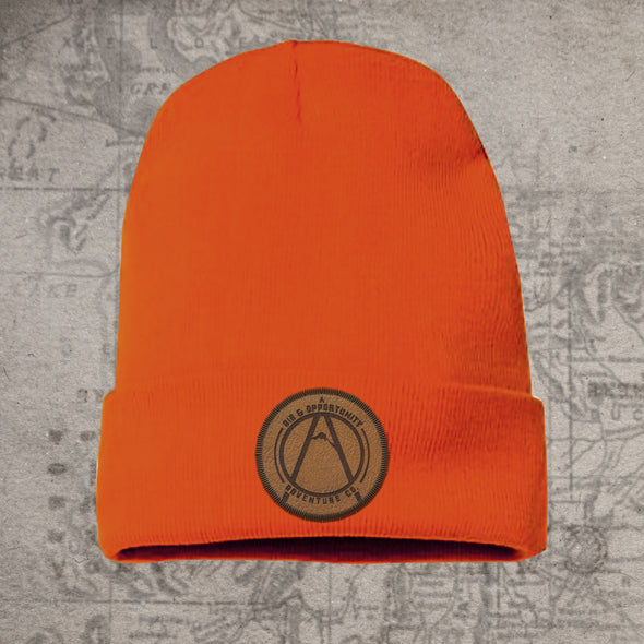 AO Leather Patch Beanie