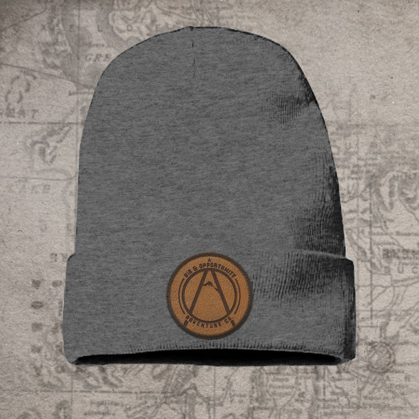 AO Leather Patch Beanie